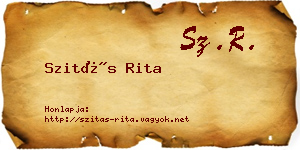 Szitás Rita névjegykártya